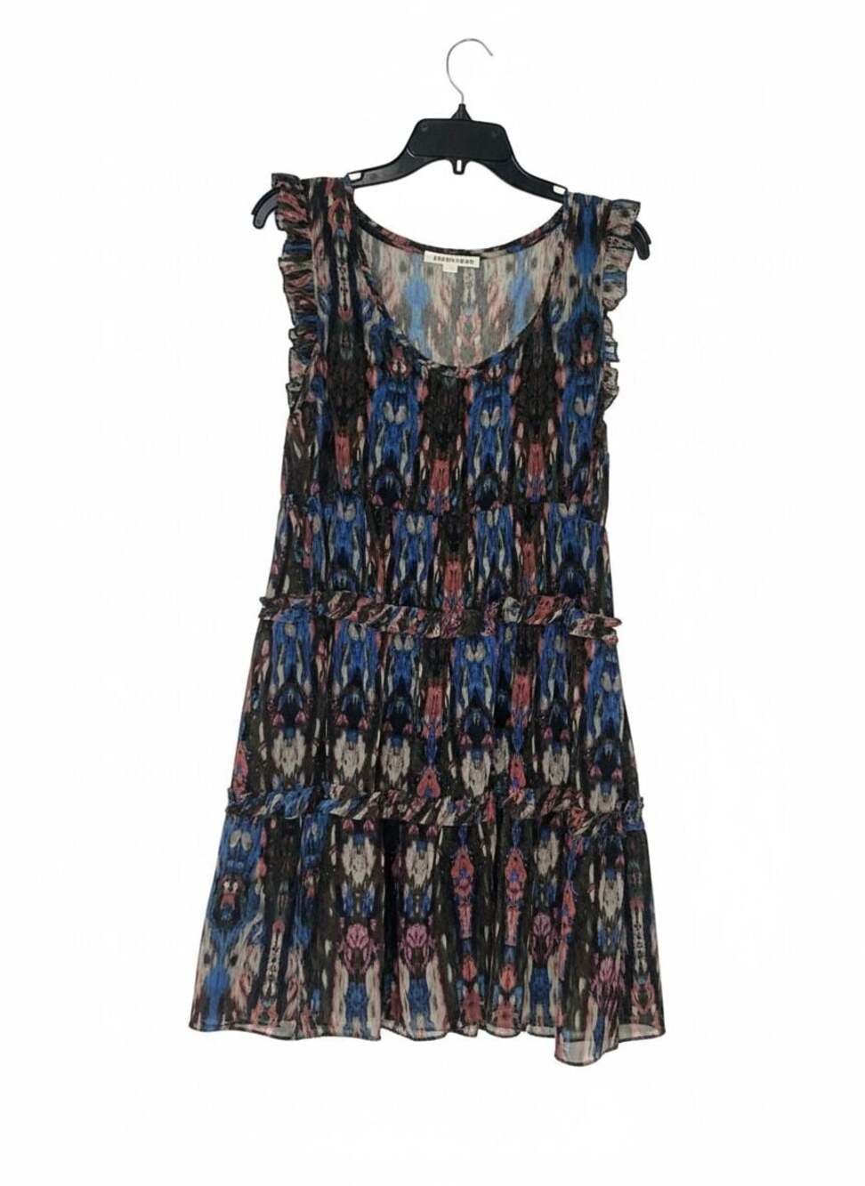 Anthropologie Lili's Closet Sibylline Mesh Tiered Ikat Print Dress